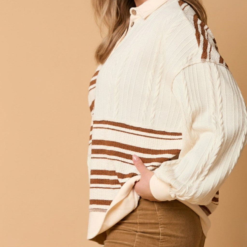 Kara Patchwork Knit Sweater