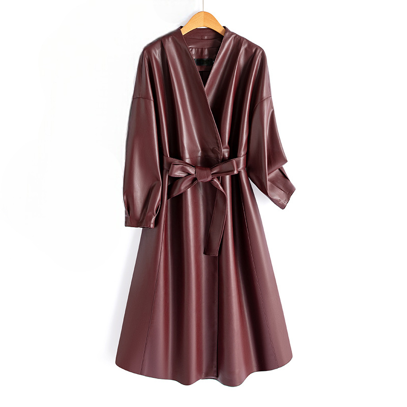 Geneviève Leather Wrap Coat