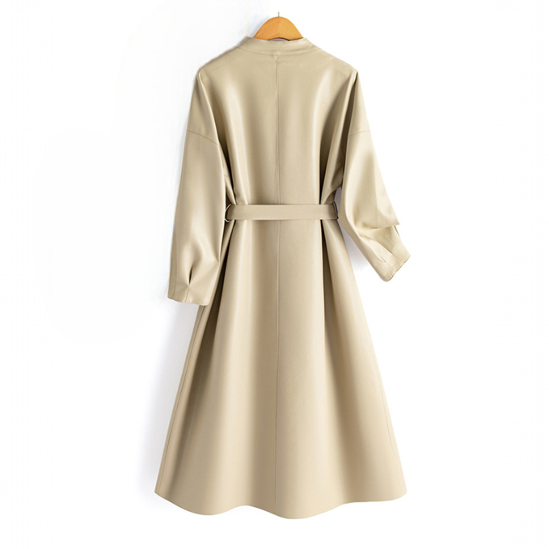 Geneviève Leather Wrap Coat