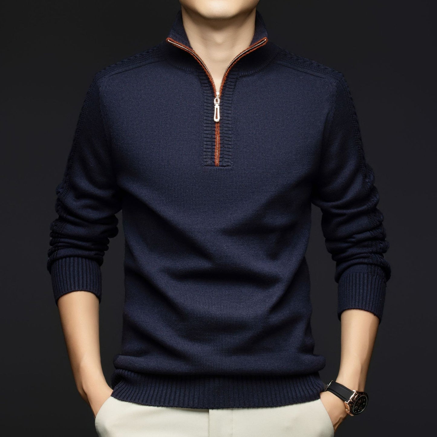 Lester Wool Quarter-Zip Sweater