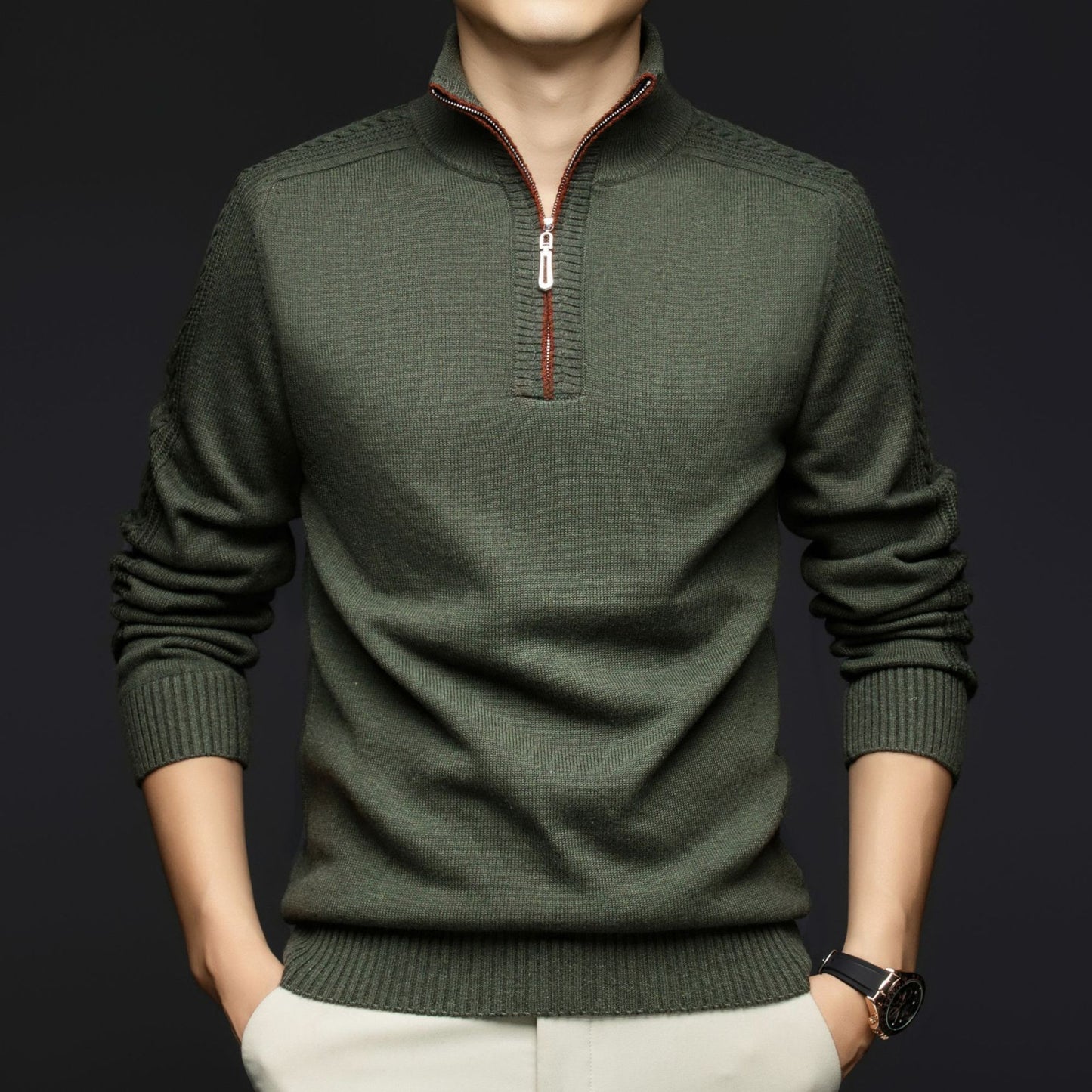 Lester Wool Quarter-Zip Sweater