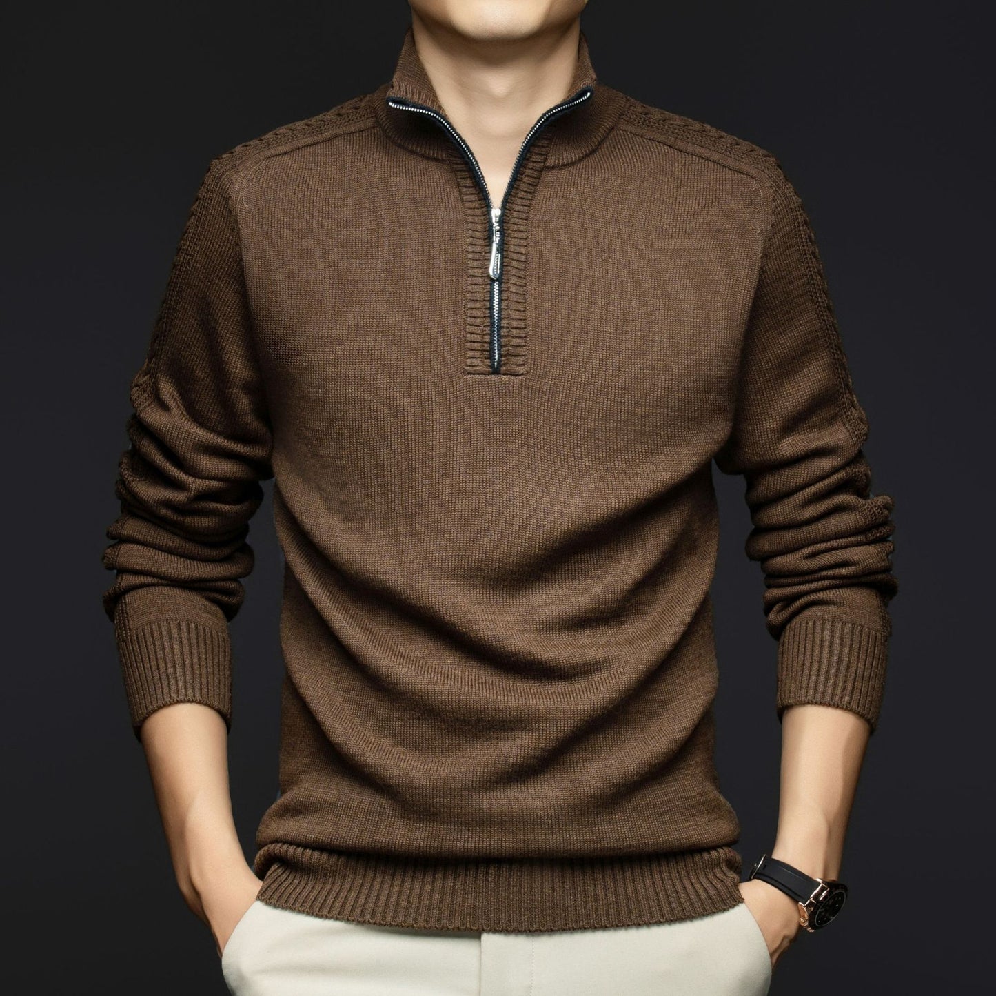 Lester Wool Quarter-Zip Sweater