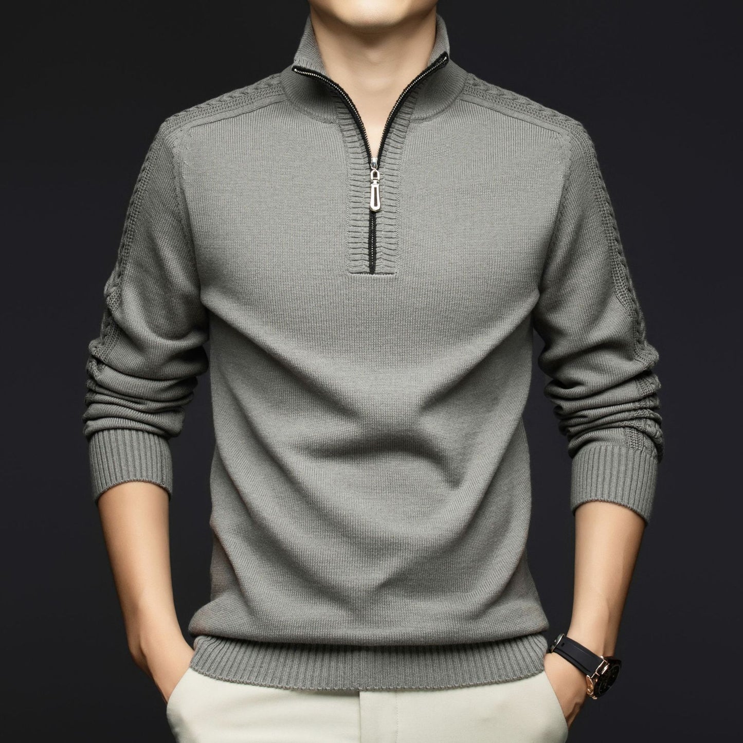 Lester Wool Quarter-Zip Sweater