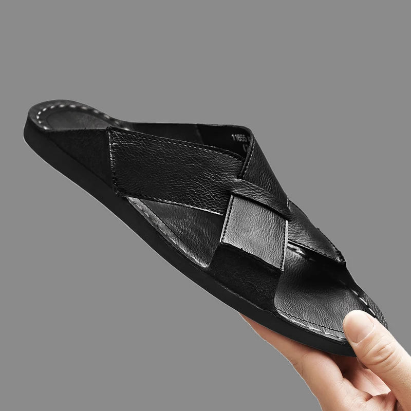 Naxos Leather Slide Sandal - Jack Hafford