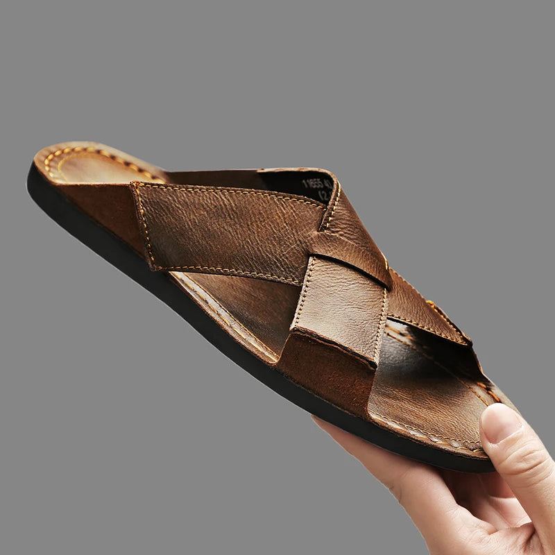 Naxos Leather Slide Sandal - Jack Hafford