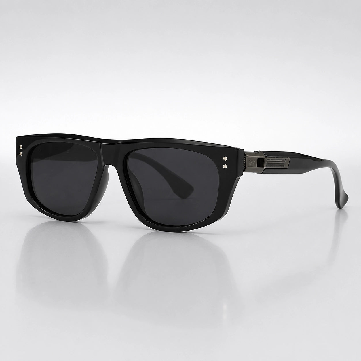 Halcor Brava Sunglasses — C1 Black Frame Black Gray (sunglasses hero)
