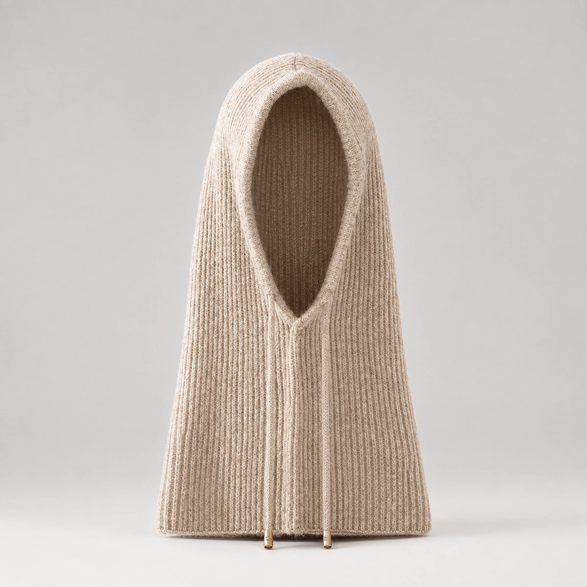 Brynn Wool Blend Balaclava Hood — Cream (headwear solo front)