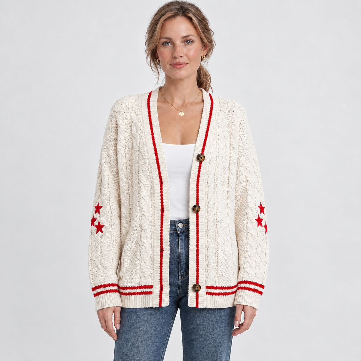 Staralyn Cable-Knit Cardigan