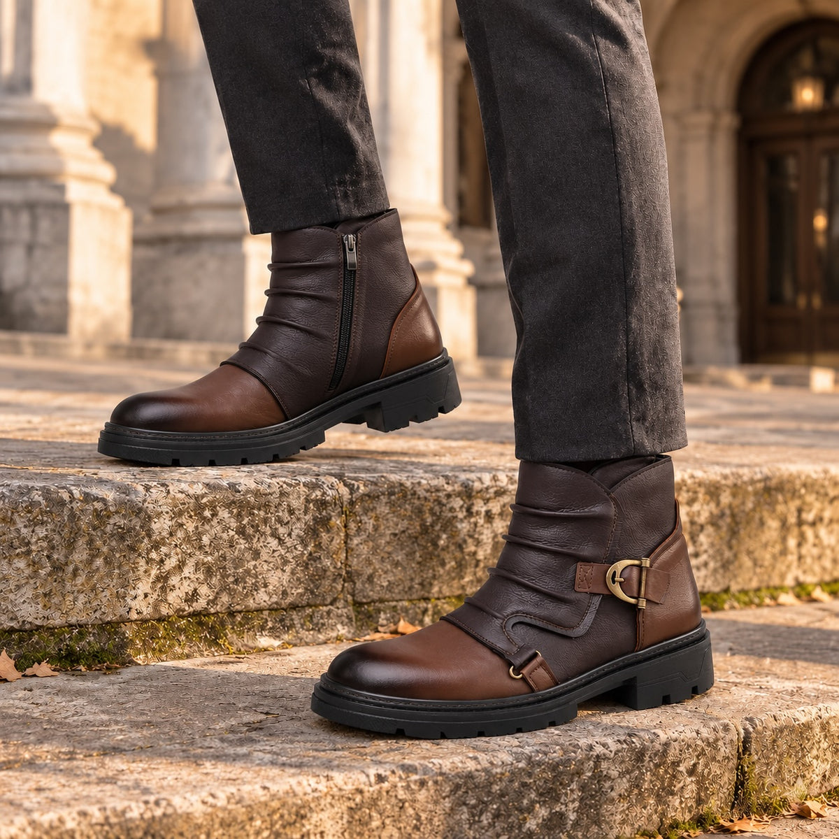 Tavron Leather Ankle Boots