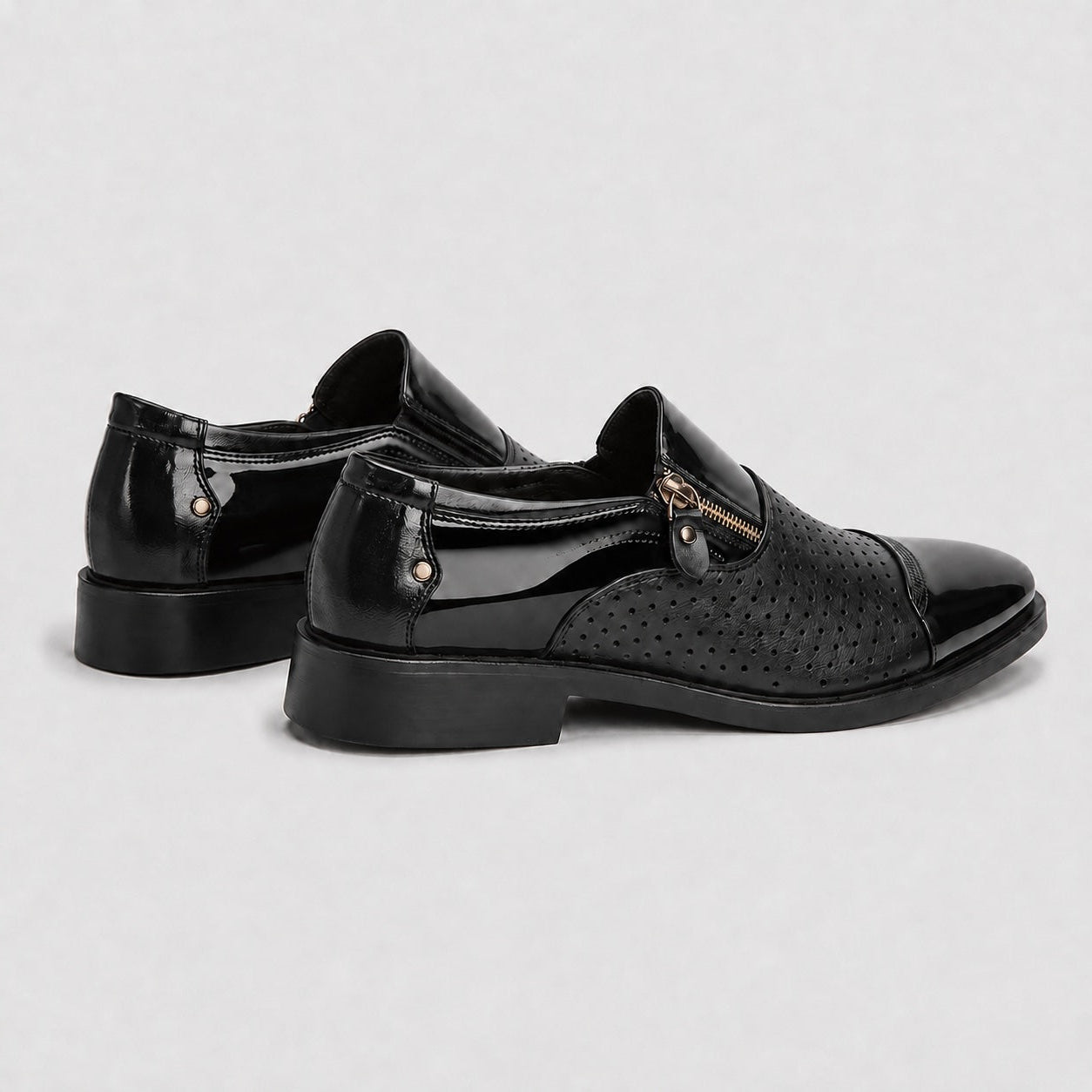Guston Patent Perforated Loafers