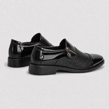 Guston Patent Perforated Loafers