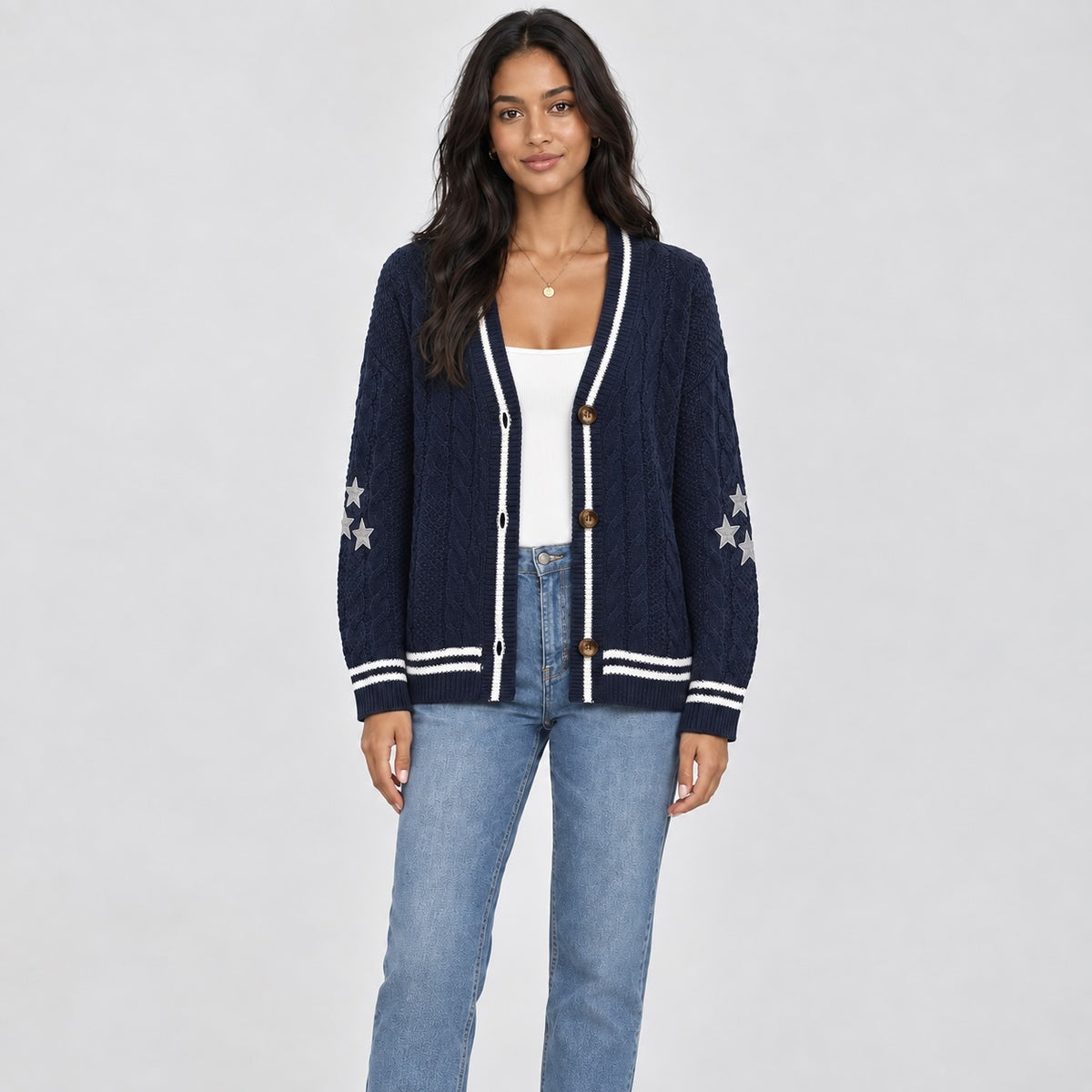 Staralyn Cable-Knit Cardigan