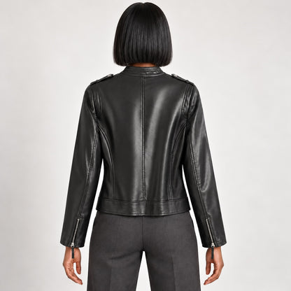 Brynn Leather Biker Jacket - Jack Hafford