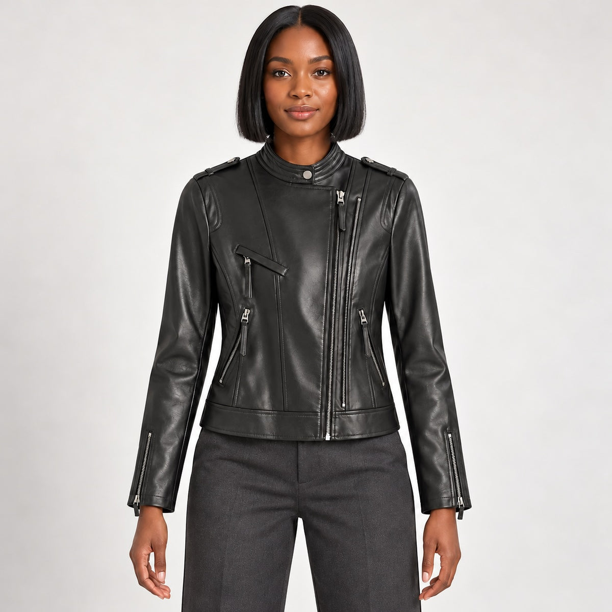 Brynn Leather Biker Jacket - Jack Hafford