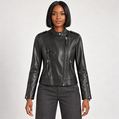 Brynn Leather Biker Jacket - Jack Hafford