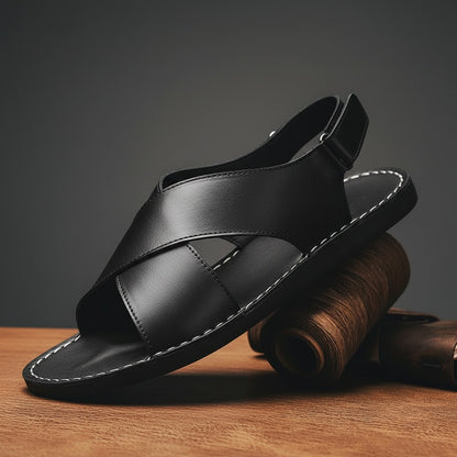 Skiathos Leather Slip On Sandal