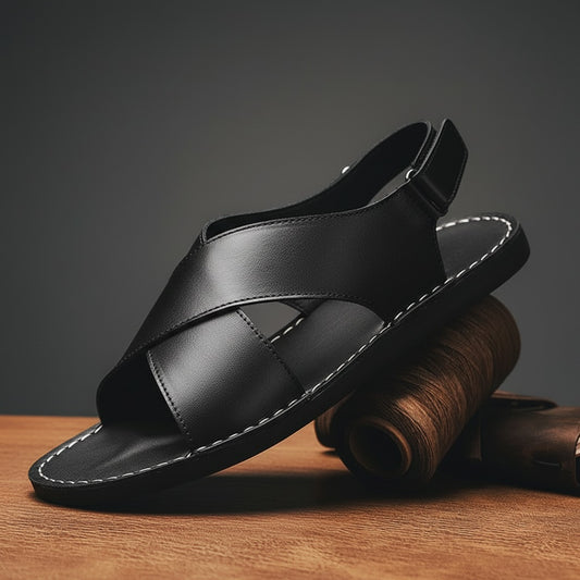 Skiathos Leather Slip On Sandal