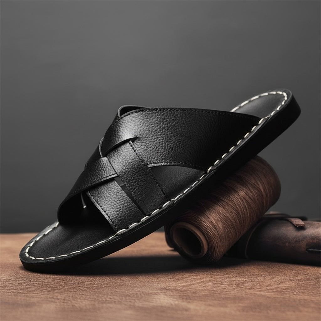Keros Leather Slide Sandal