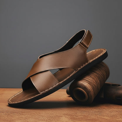 Skiathos Leather Slip On Sandal