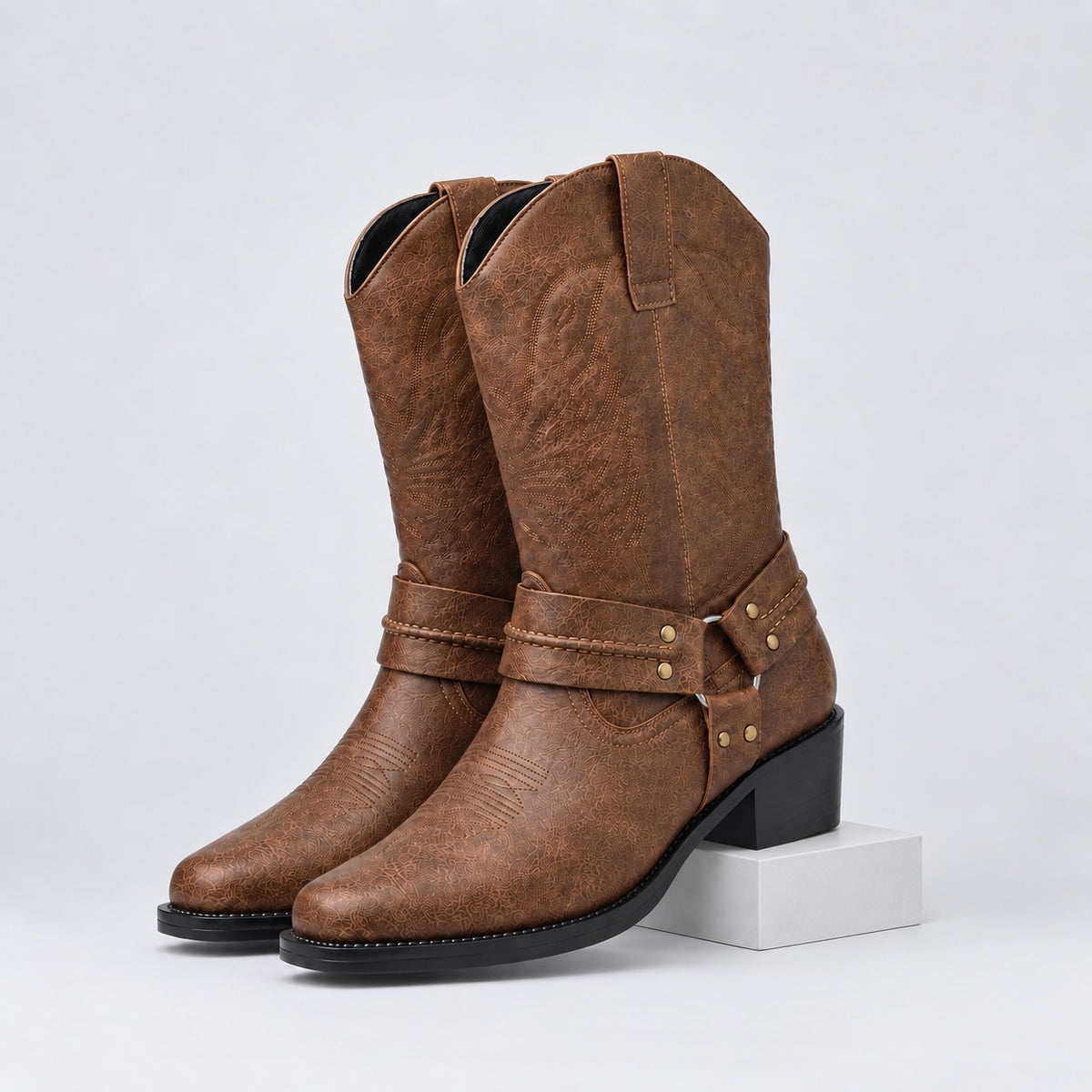 Rovarro Leather Western Boots