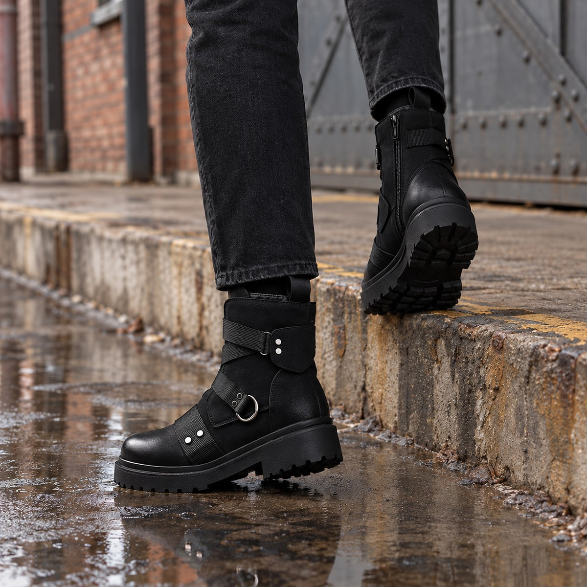 Axel Leather Combat Boots