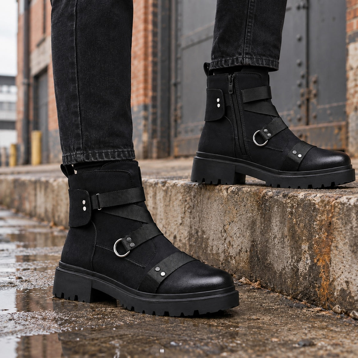 Axel Leather Combat Boots