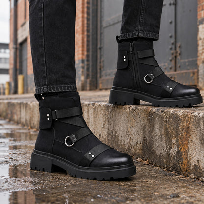 Axel Leather Combat Boots