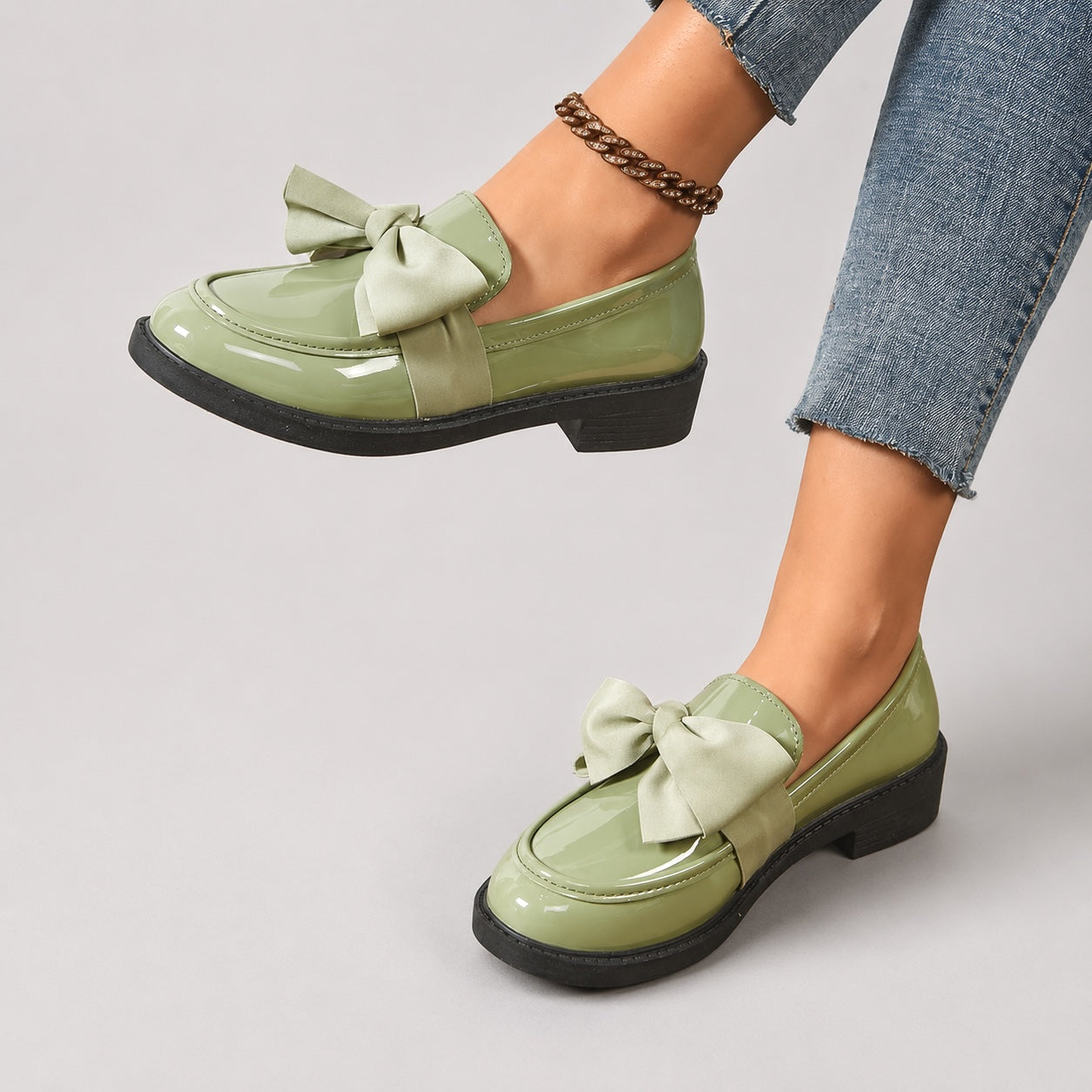 Brielle Glossy Bow Loafers