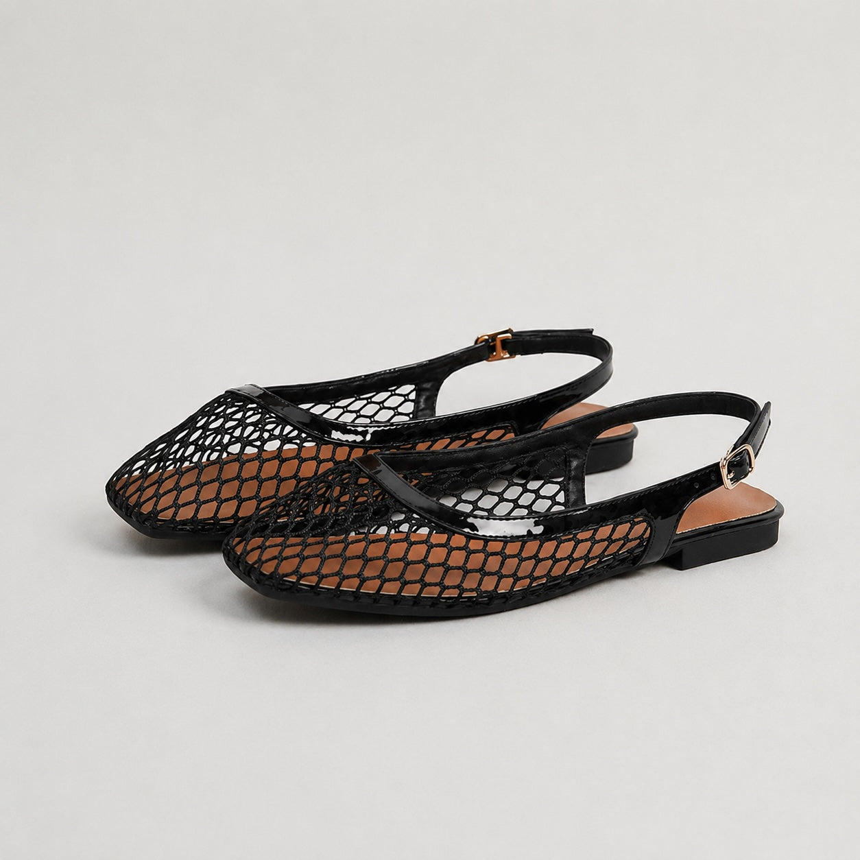 Lucy Mesh Slingback Flat Sandals