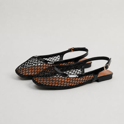 Lucy Mesh Slingback Flat Sandals