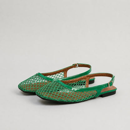 Lucy Mesh Slingback Flat Sandals