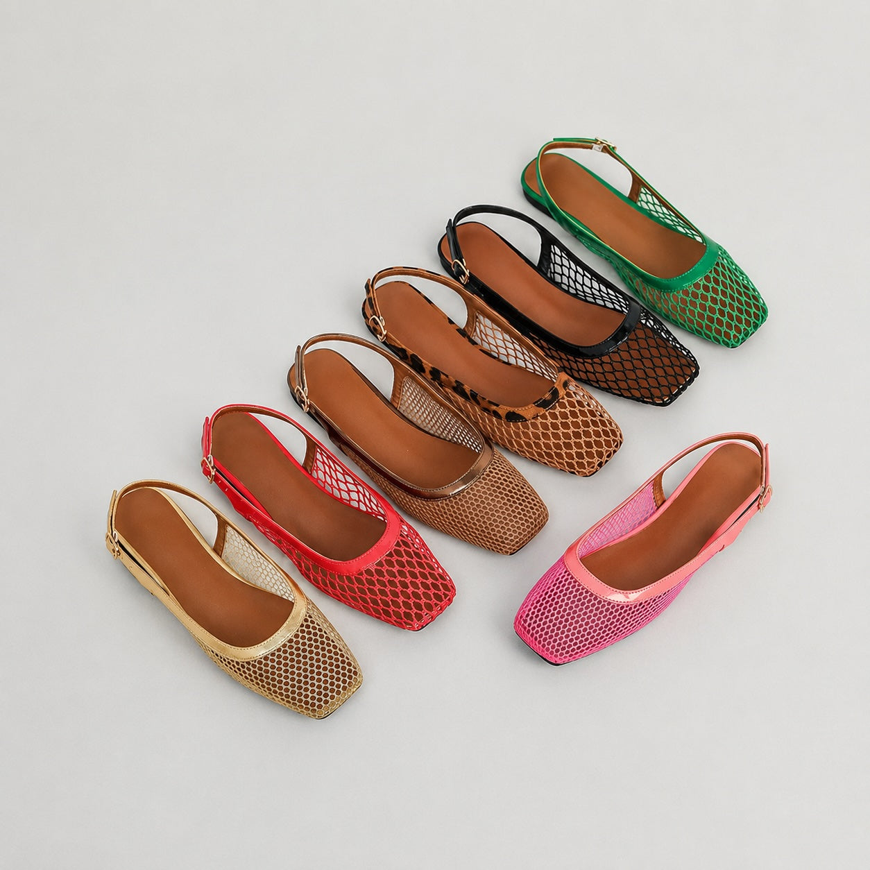 Lucy Mesh Slingback Flat Sandals