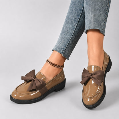 Brielle Glossy Bow Loafers