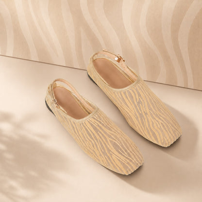 Serenne Zebra Mesh Slingback Flats
