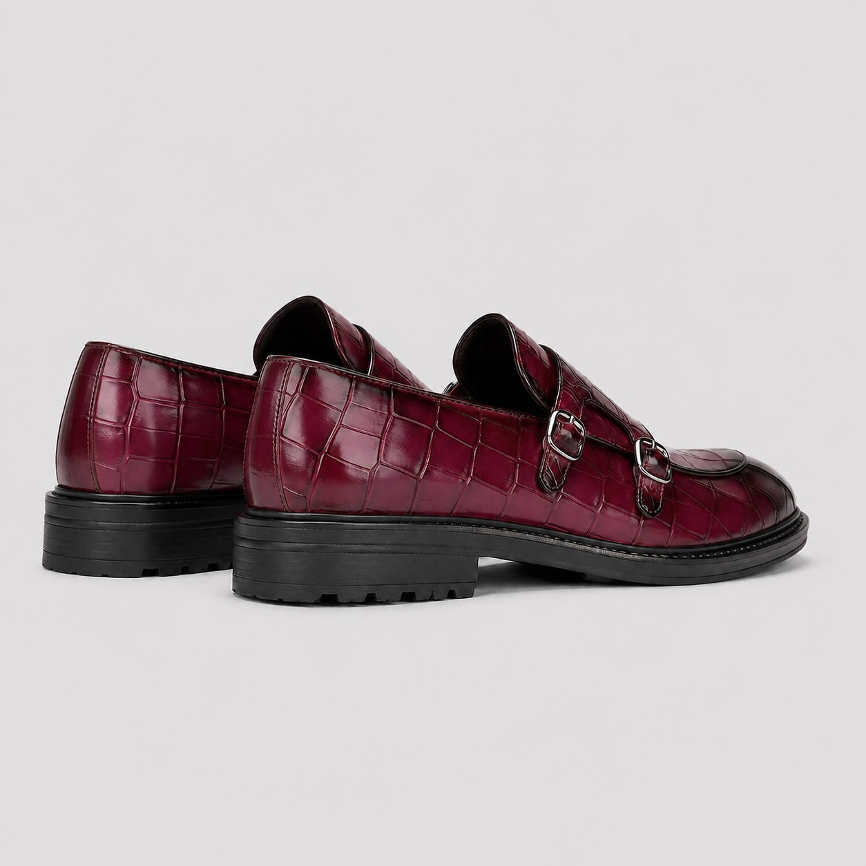 Dunver Croc Double Monk Loafers