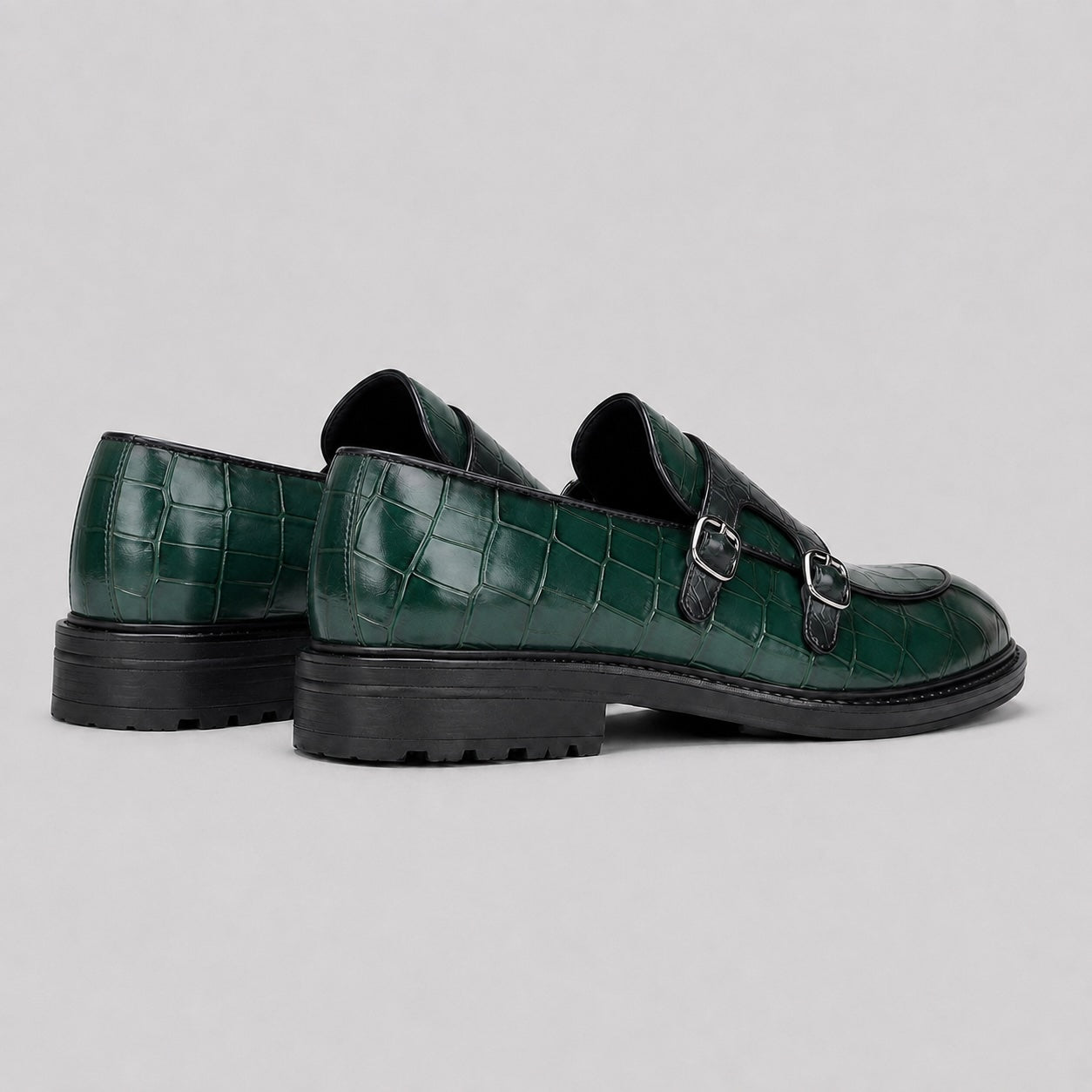 Dunver Croc Double Monk Loafers