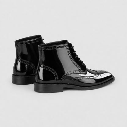 Halloran Leather Brogue Ankle Boots