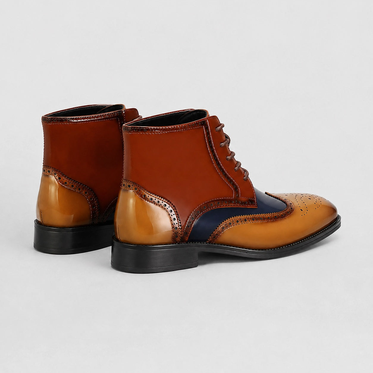 Halloran Leather Brogue Ankle Boots