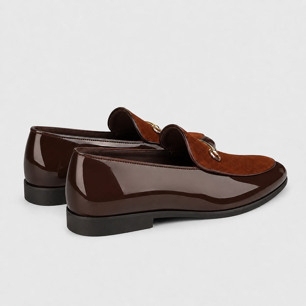 Daliro Velvet Patent Horsebit Loafers