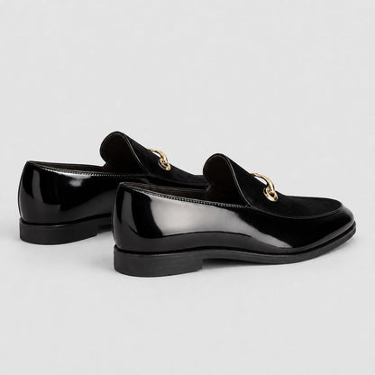 Daliro Velvet Patent Horsebit Loafers