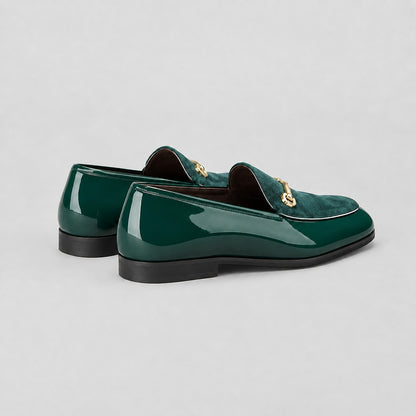 Daliro Velvet Patent Horsebit Loafers