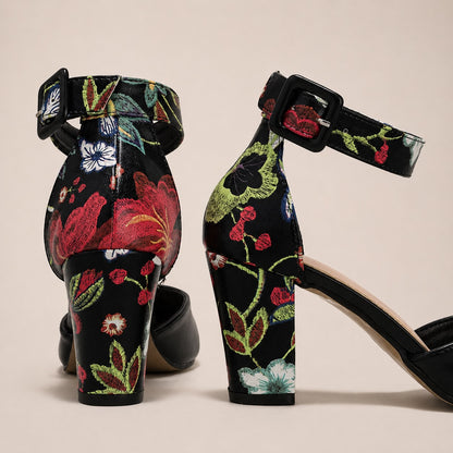 Zinnia Floral Block Heel Pumps