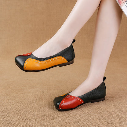 Marion Leather Colorblock Ballet Flats