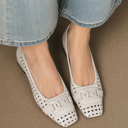 Tavori Woven Leather Block Heel Pumps
