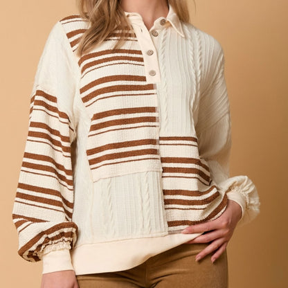 Kara Patchwork Knit Sweater