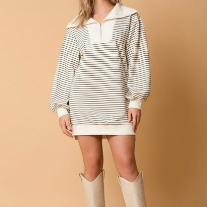 Lana Quarter-Zip Sweater Dress