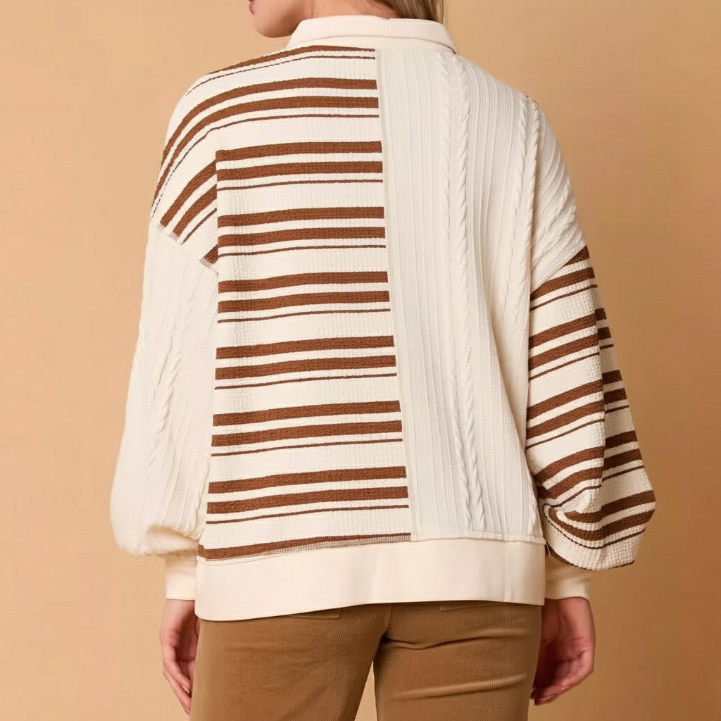 Kara Patchwork Knit Sweater