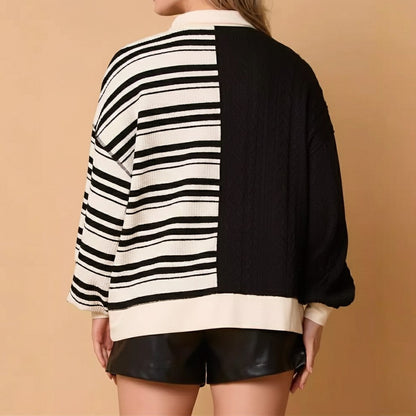 Kara Patchwork Knit Sweater