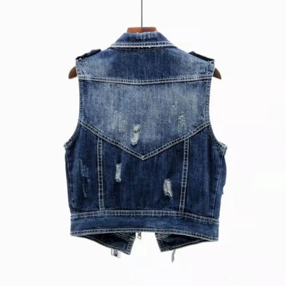 Raven Denim Biker Vest - Jack Hafford