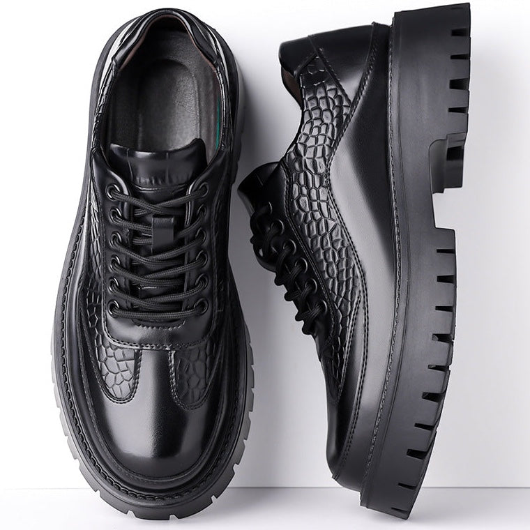Vento Croc-Embossed Leather Derbies